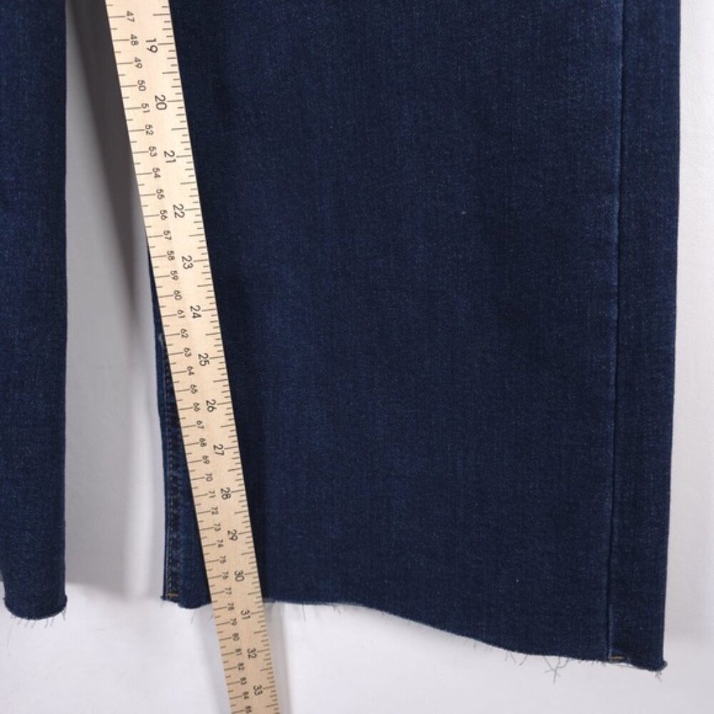 NWT OAT‎ NEW YORK High Rise Wide Leg Rhinestone Pocket Detail Raw Hem Jeans - Picture 10 of 15